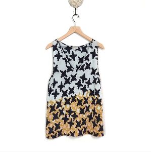 Essentiel Antwerp Women’s Silk Geometric Sleeveless Shell Top